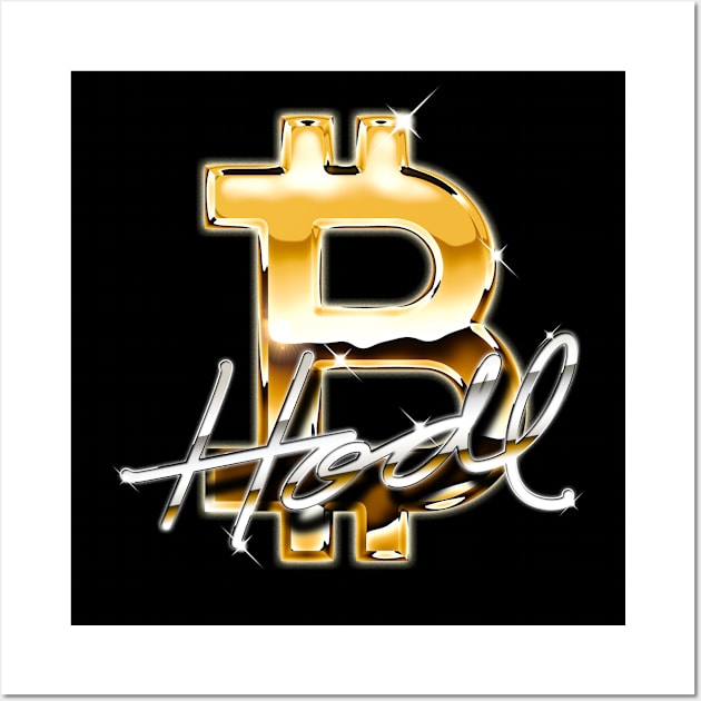 Bitcoin Logo HODL BTC Crypto Millionaire Bitcoin Wall Art by vo_maria